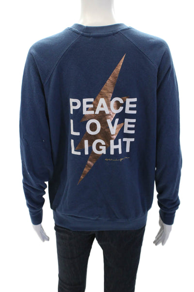 Spiritual Gangster Womens Cotton Crew Neck Pullover Sweatshirt Top Blue Size XS