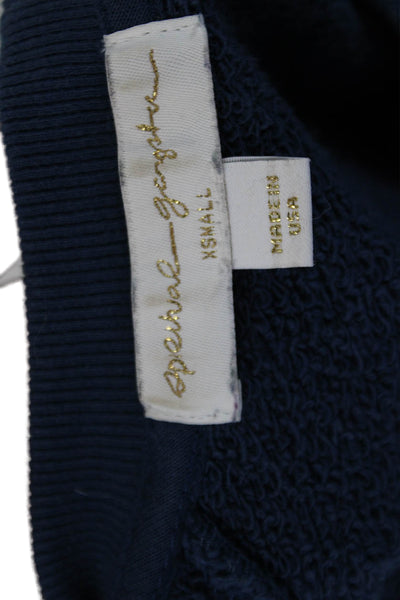 Spiritual Gangster Womens Cotton Crew Neck Pullover Sweatshirt Top Blue Size XS