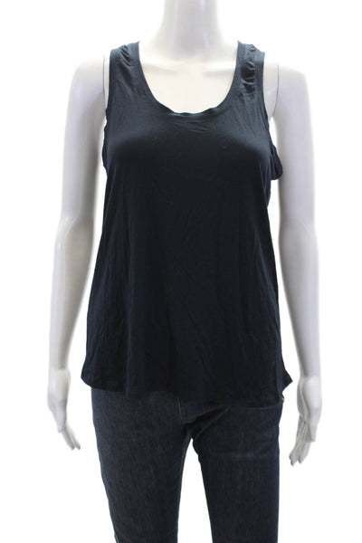 Splits59 Womens Stretch Scoop Neck Racerback Pullover Tank Top Navy Size S