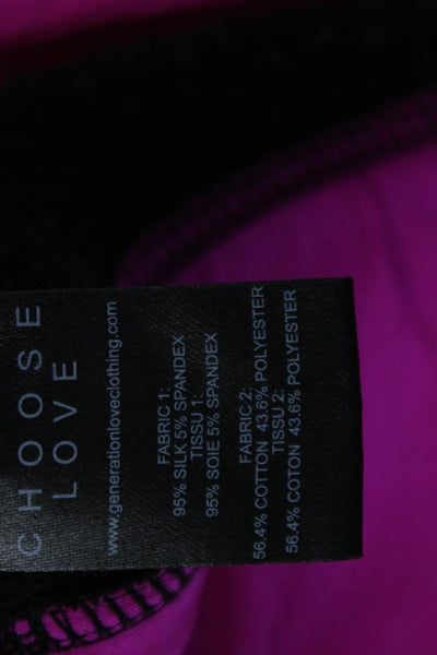 Generation Love Womens Silk Blend Crew Neck Pullover Sweatshirt Top Black SIze S