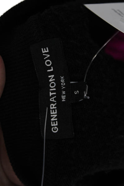 Generation Love Womens Silk Blend Crew Neck Pullover Sweatshirt Top Black SIze S