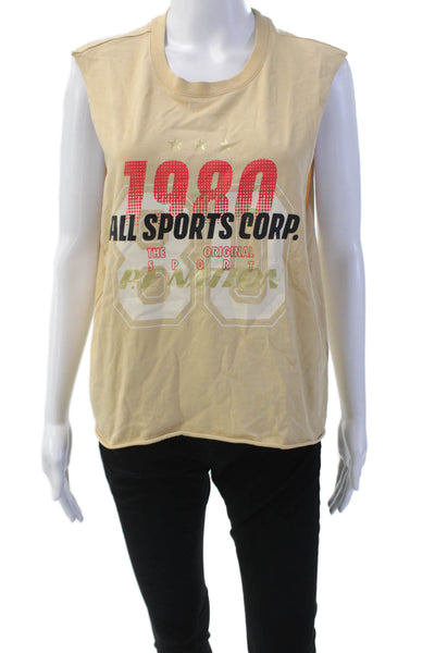 PE Nation Womens Scoop Neck All Sports Corp Tank Top Brown Cotton Size Large