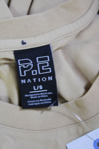 PE Nation Womens Scoop Neck All Sports Corp Tank Top Brown Cotton Size Large