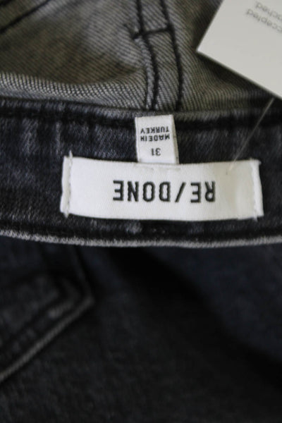 Re/Done Womens Button Fly High Rise Straight Leg Jeans Gray Denim Size 3 1