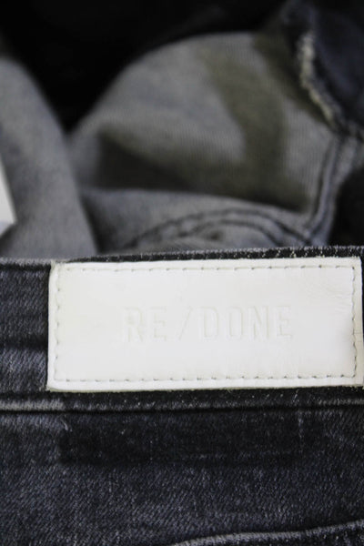 Re/Done Womens Button Fly High Rise Straight Leg Jeans Gray Denim Size 3 1