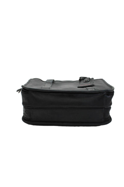 Tumi Womens Leather Zip Around Messenger Crossbody Shoulder Handbag Black