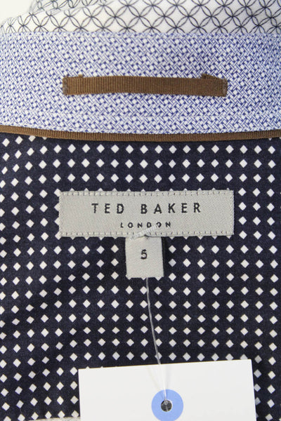 Ted Baker Mens Cotton Long Sleeve Button Down Printed Shirt Gray Size 17