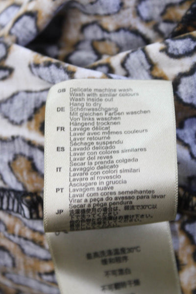 Scotch And Soda Womens Cotton Leopard Print Crew Neck T-Shirt Brown Size L