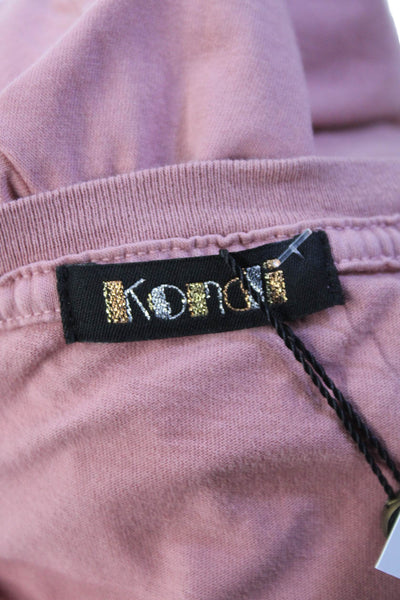 Kondi Womens Cotton Crew Neck Short Sleeve Cropped T-Shirt Desert Rose Size L