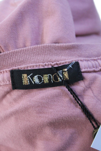 Kondi Womens Cotton Crew Neck Short Sleeve Cropped T-Shirt Desert Rose Size L