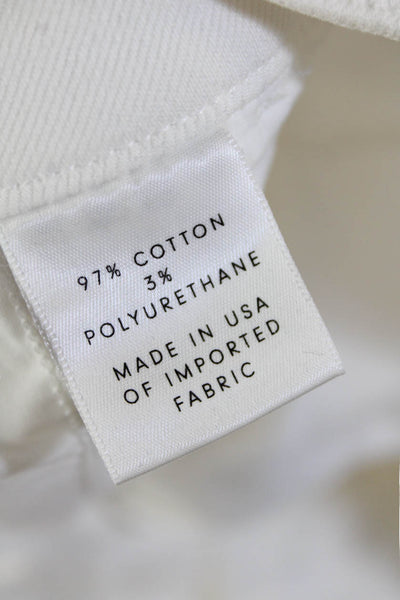 Grlfrnd Womens Cotton Buttoned Belted Waist Detail Denim Shorts White Size 27