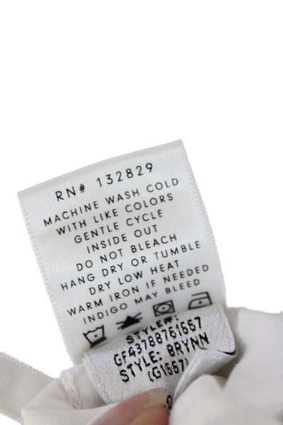 Grlfrnd Womens Cotton Buttoned Belted Waist Detail Denim Shorts White Size 27