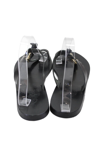 Bruno Magli Womens Leather Strappy Platform Stiletto Heels Solid Black Size 10