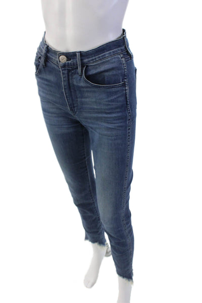 3x1 NYC Womens Cotton Button Zip Skinny Leg Denim Jeans Blue Size EUR 24