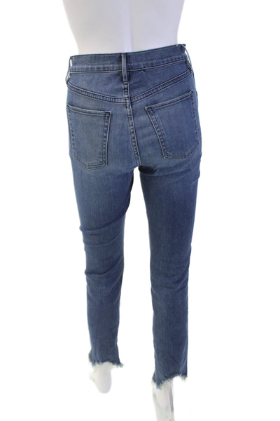 3x1 NYC Womens Cotton Button Zip Skinny Leg Denim Jeans Blue Size EUR 24
