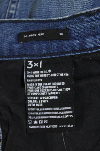 3x1 NYC Womens Cotton Button Zip Skinny Leg Denim Jeans Blue Size EUR 24