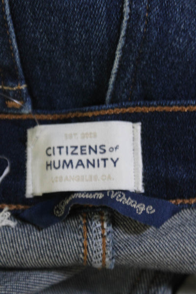 Citizens of Humanity Womens Cotton Zip Button Skinny Leg Denim Jeans Blue Size E
