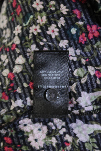 Rebecca Taylor Womens Textured Half Sleeve Floral Blouse Black Size 10