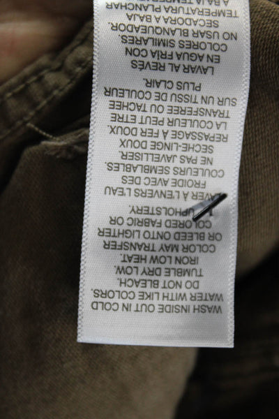 Frame Womens Cotton Tapered Leg Solid High Waisted Buttoned Pants Brown Size 24