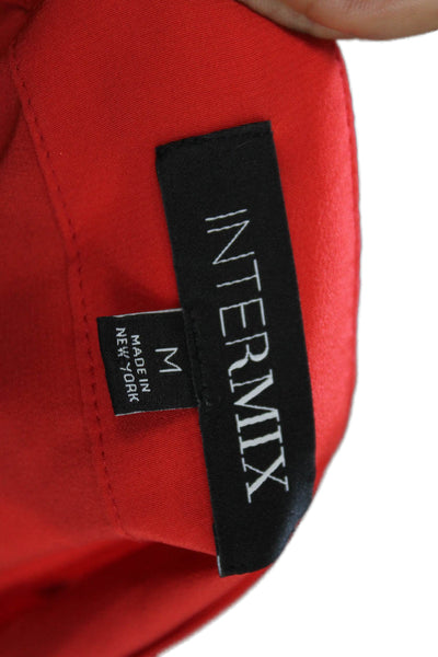 Intermix Womens Silk Ruffled A Line Wrap Maxi Skirt Red Size Medium
