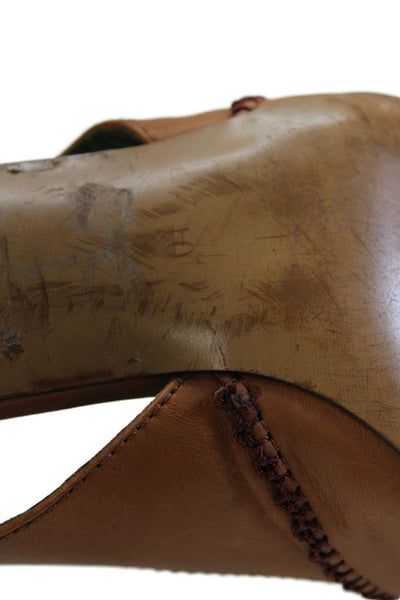 Hilary Radley Womens Stitch Detail High Heels Shoes Light Brown Size 10
