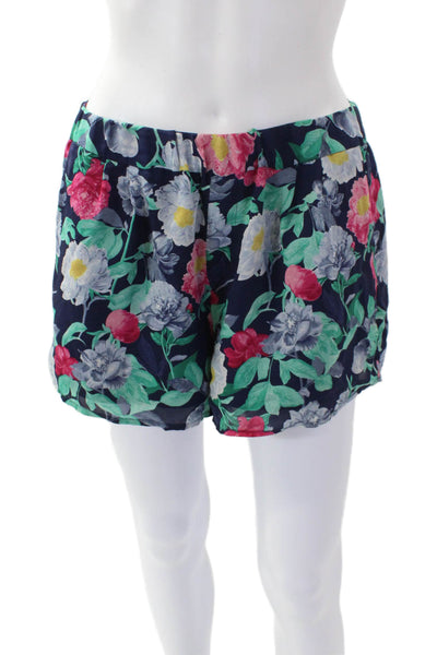 Joie Womens Silk Floral Print Stretch Pull-On Casual Shorts Blue Size S