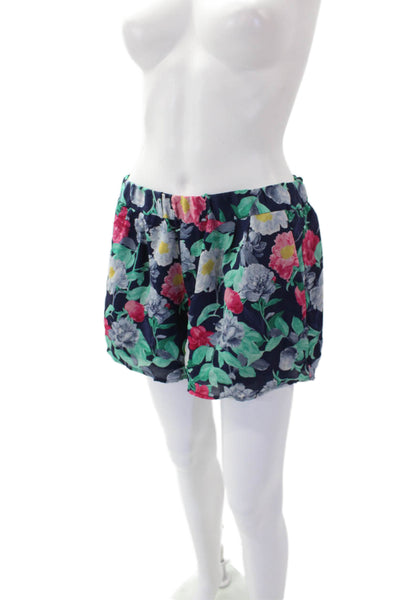 Joie Womens Silk Floral Print Stretch Pull-On Casual Shorts Blue Size S