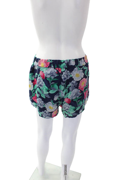 Joie Womens Silk Floral Print Stretch Pull-On Casual Shorts Blue Size S
