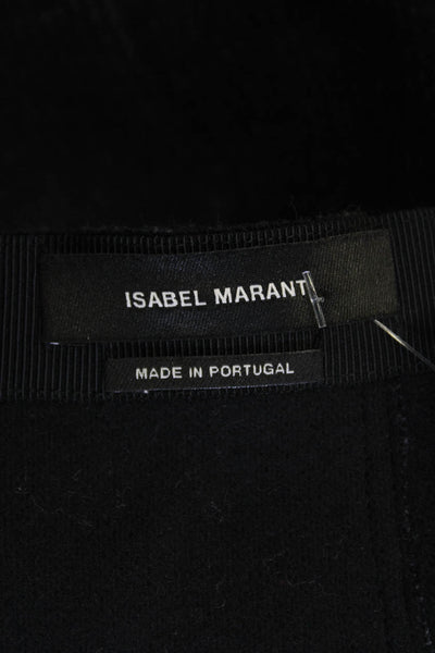 Isabel Marant Womens Wool Zippered Ruffled Mini Pencil Skirt Black Size 38
