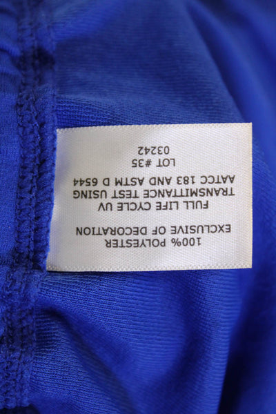 Coolibar Womens Half Zip Crew Neck Long Sleeve Ruched Detail Dress Blue Size M