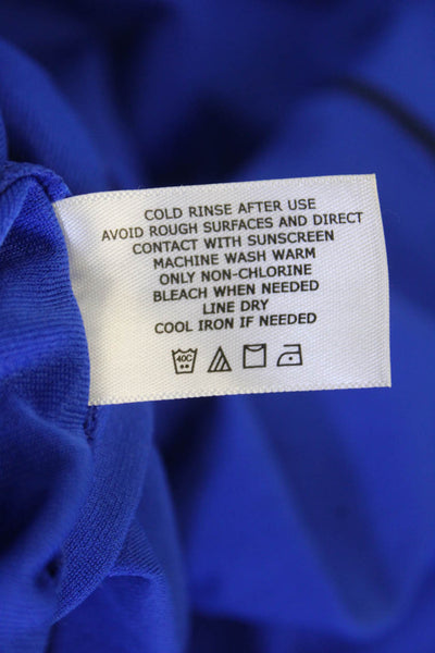 Coolibar Womens Half Zip Crew Neck Long Sleeve Ruched Detail Dress Blue Size M