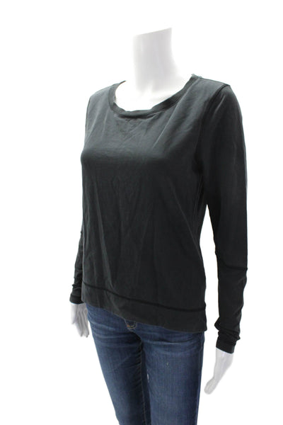 Lululemon Womens Crew Neck Long Sleeve Pullover Sweatshirt Faded Black Size M