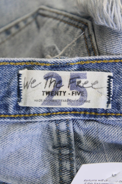 We The Free Women's Five Pocket Distress Medium Wash Cut-Off Shorts Size 25