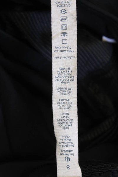 Lululemon Womens Scoop Neck Pinstriped Lightweight Tank Top Black Size 8