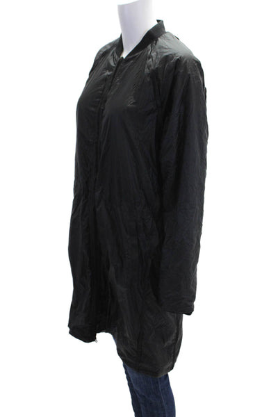 Athleta Womens Ribbed Collar Drawstring Waist Detail Windbreaker Black Size S