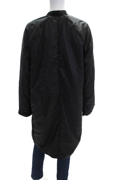 Athleta Womens Ribbed Collar Drawstring Waist Detail Windbreaker Black Size S