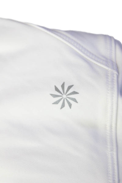 Athleta Womens High Neck Zippered Pocket Thumbhole Track Jacket White Size 3