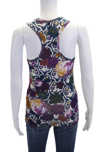 Just Cavalli Womens Scoop Neck Sleeveless Floral Tank Top Multicolor Size EUR 40