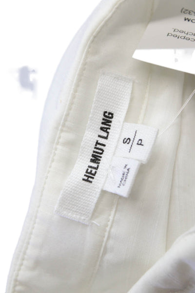 Helmut Lang Womens Cotton Sleeveless Lined Button Vest Blouse White Size S