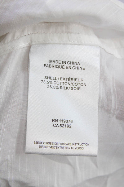 Helmut Lang Womens Cotton Sleeveless Lined Button Vest Blouse White Size S