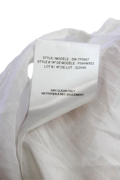 Helmut Lang Womens Cotton Sleeveless Lined Button Vest Blouse White Size S