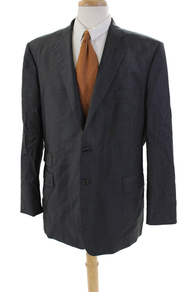 Ermenegildo Zegna Mens Striped Blazer Jacket Gray Red Wool Size 46 Regular