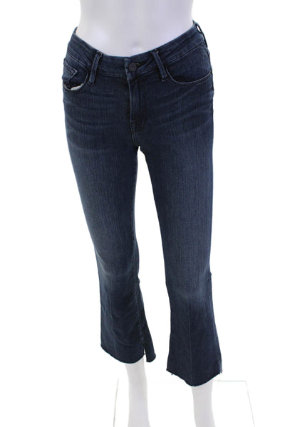 Frame Denim Womens Topsail Le Crop Mini Boot Cut Jeans Blue Cotton Size 24