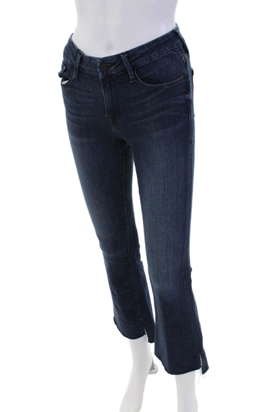 Frame Denim Womens Topsail Le Crop Mini Boot Cut Jeans Blue Cotton Size 24