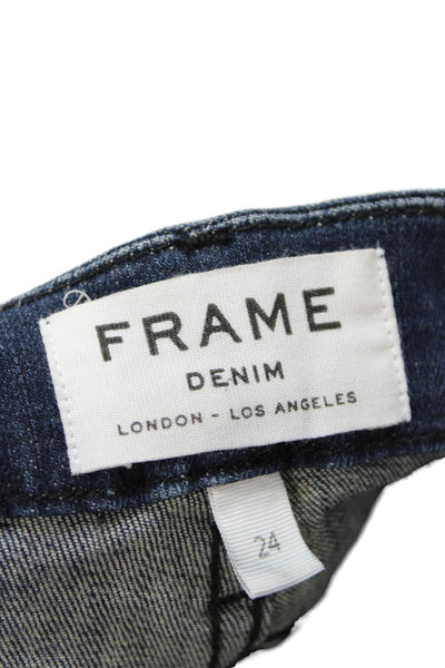 Frame Denim Womens Topsail Le Crop Mini Boot Cut Jeans Blue Cotton Size 24