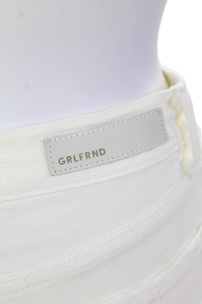 Grlfrnd Womens High Rise Button Up Karolina Slim Leg Jeans White Size 24