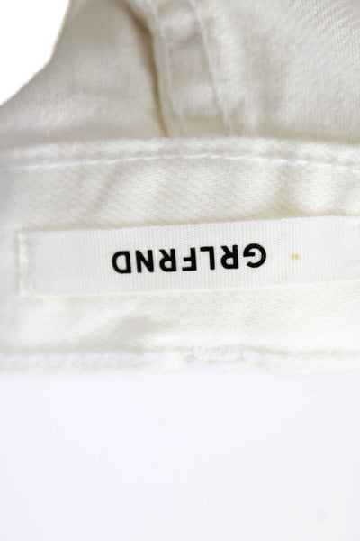 Grlfrnd Womens High Rise Button Up Karolina Slim Leg Jeans White Size 24