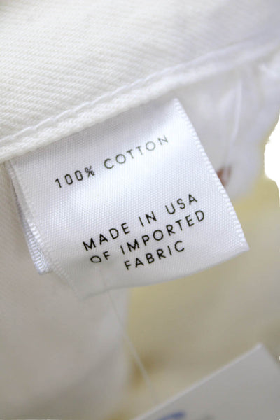 Grlfrnd Womens High Rise Button Up Karolina Slim Leg Jeans White Size 24