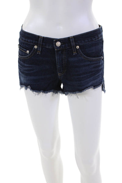 Rag & Bone Jean Womens Catskills Wash Cut Off Jean Shorts Blue Cotton Size 24
