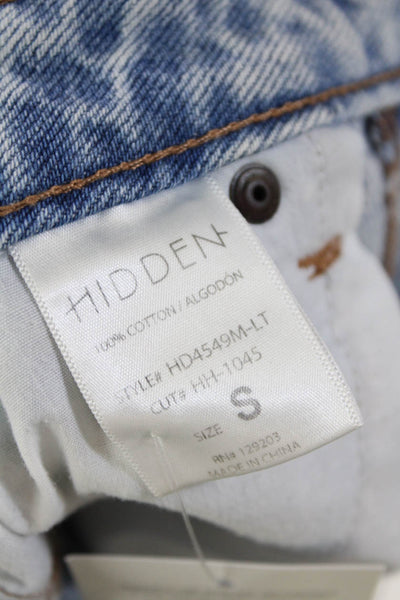 Hidden Womens Denim Zip Up Cut Off Shorts Blue Cotton Size Small